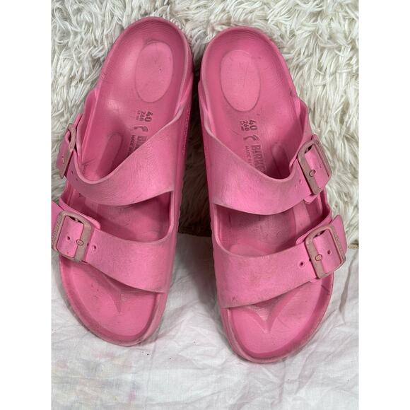 Birkenstock Arizona EVA Sandals Womens Size 40 US 9 Pink Waterproof Two Strap - Picture 1 of 8